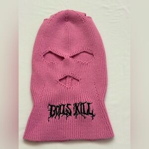 DOLLS KILL PINK HEAD WEAR HAT BEANIE FULL HEAD AND FACE COVERAGE NWT OSFA